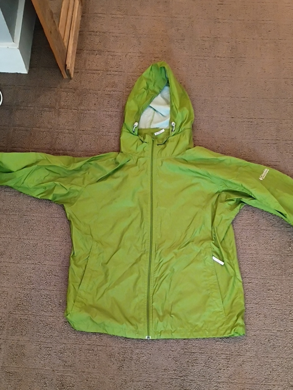 Women's Size Large Lime Green Columbia Thin Rain Jacket
